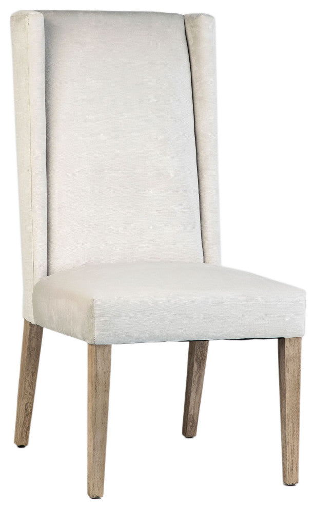 Brody Velvet Parsons Side Chair, White Sand