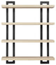 Danya B. 4-Tier Floating Bracket Wall Shelf Metal and MDF Finish, White Birch
