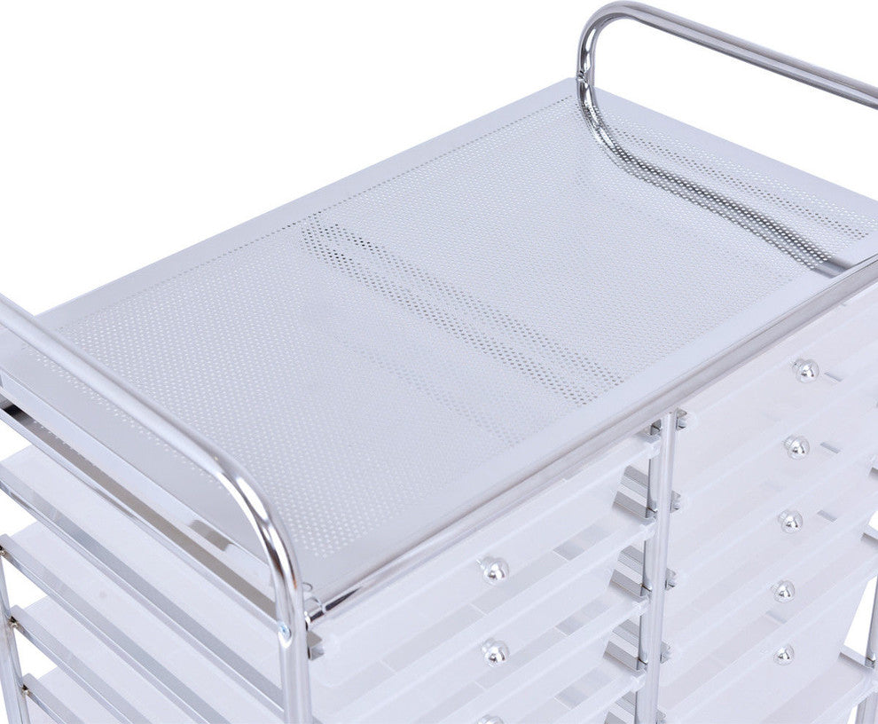 Costway 12 Drawer Rolling Storage Cart Scrapbook Paper Office School Organizer