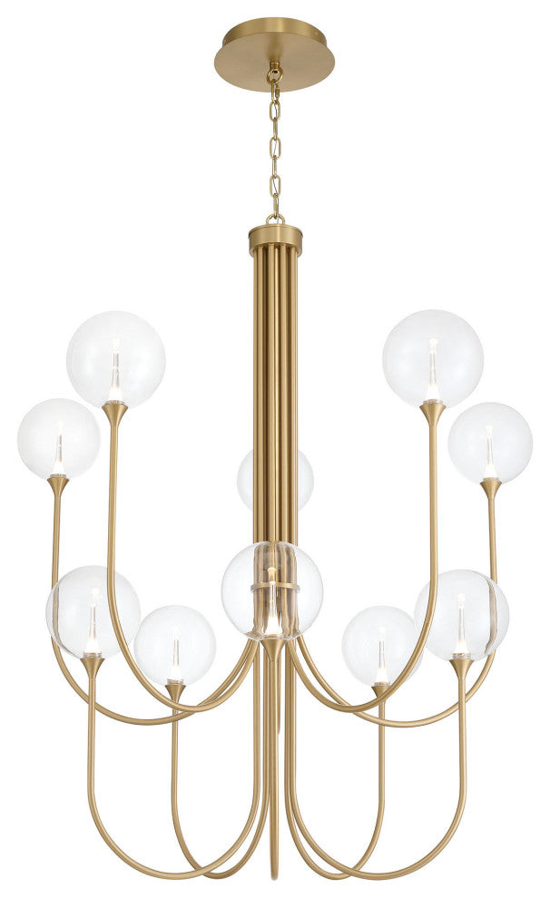 Iissa 10L 40" Gold Clear Chandelier