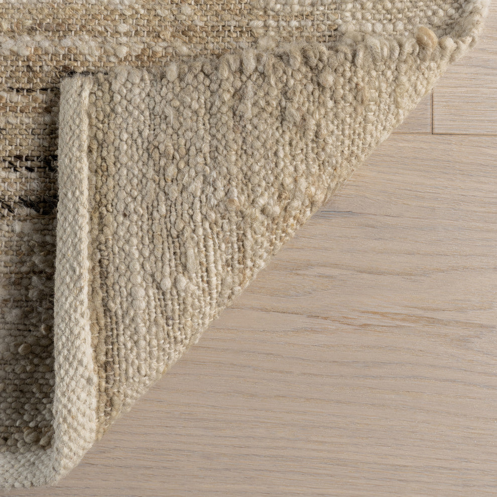 Evergreen Marled Jute Blend Area Rug, Beige 9' x 12'