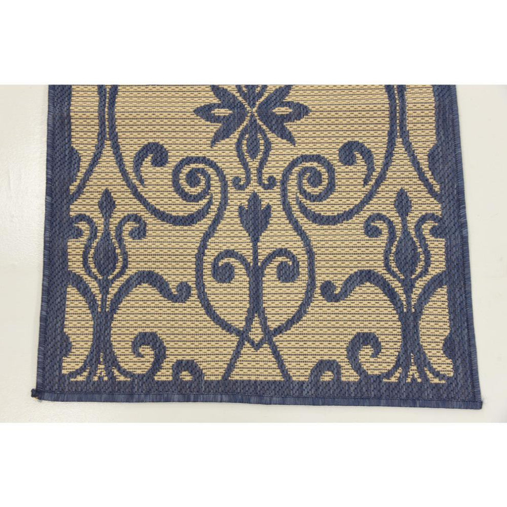 Rug Unique Loom Outdoor Botanical Blue Rectangular 2' 2 x 3' 0