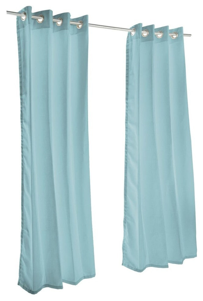 Spectrum Mist Sunbrella Outdoor Curtain With Grommets, 96"hx50"w