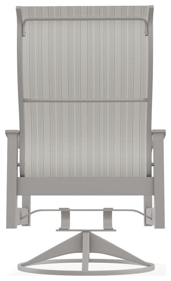 Leeward Sling Outdoor Swivel Rocker, Harbor/Warm Gray
