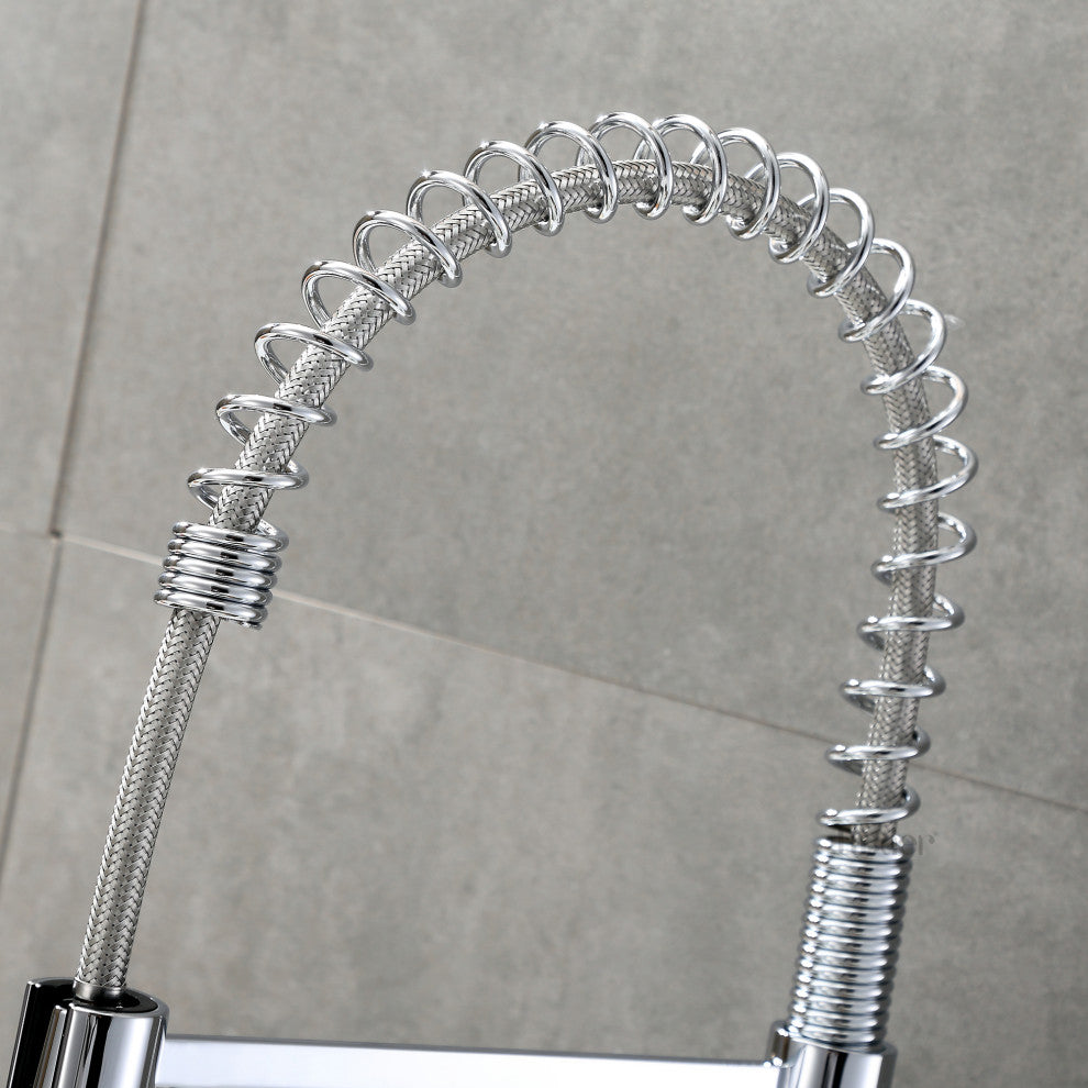 Luxier KTS22-T Single-Handle Pull-Down Sprayer Kitchen Faucet, Chrome