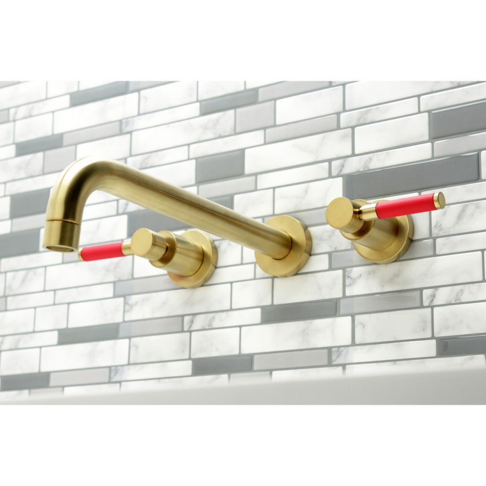 KS8057DKL Wall Mount Tub Faucet, Brushed Brass