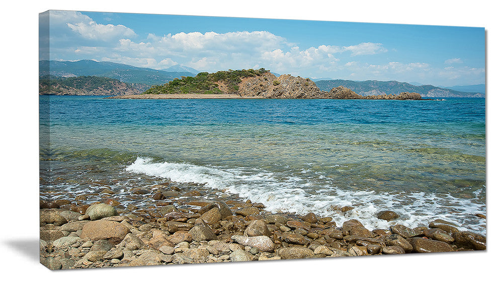 "Small Isle Turkey" Panorama Seashore Canvas Art, 32"x16"