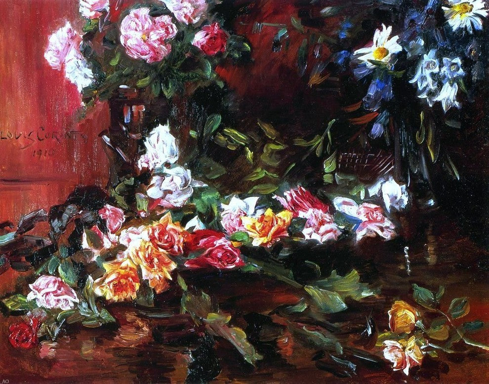 Lovis Corinth Roses Premium Canvas Print