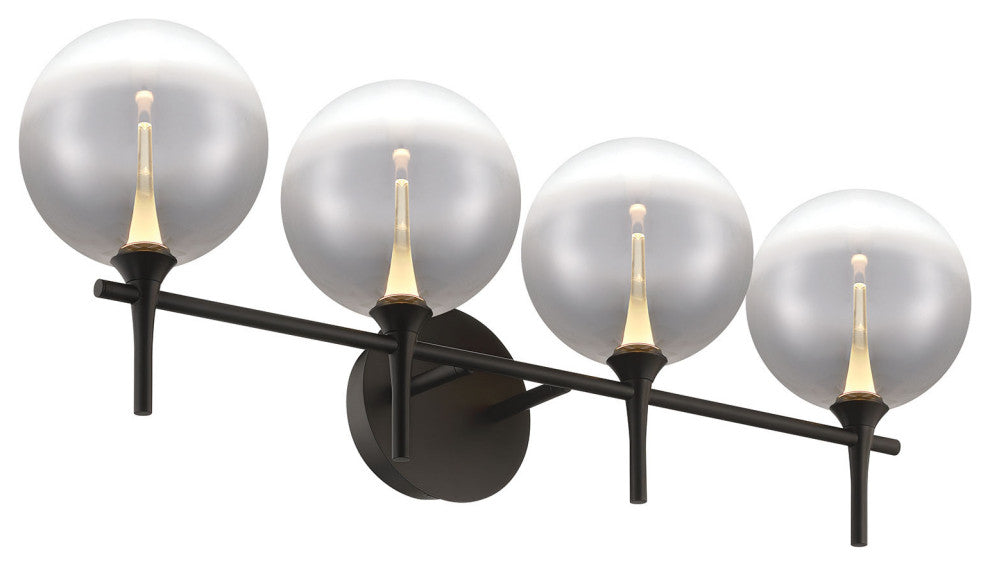 Iissa, Vanity, 4Lt, Matte Black, Smoked Glass