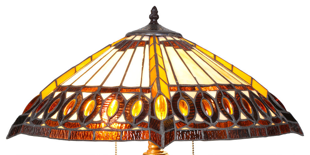 Serena d'italia Tiffany 2-Light  Amberjack 58" Bronze Floor Lamp