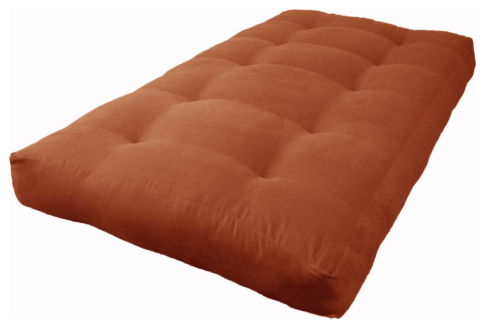 Blazing Needles Vitality 7" Microsuede Twin Futon Mattress, Spice