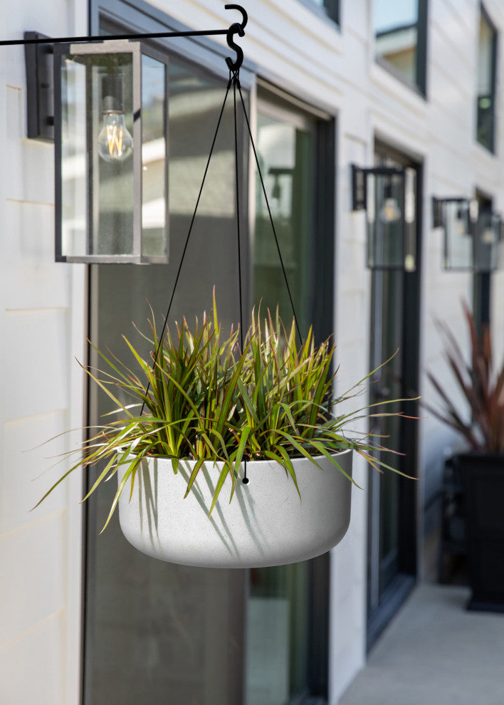 Pure Series Hanging Kona Bowl 14" Planter, White, 2 Pack