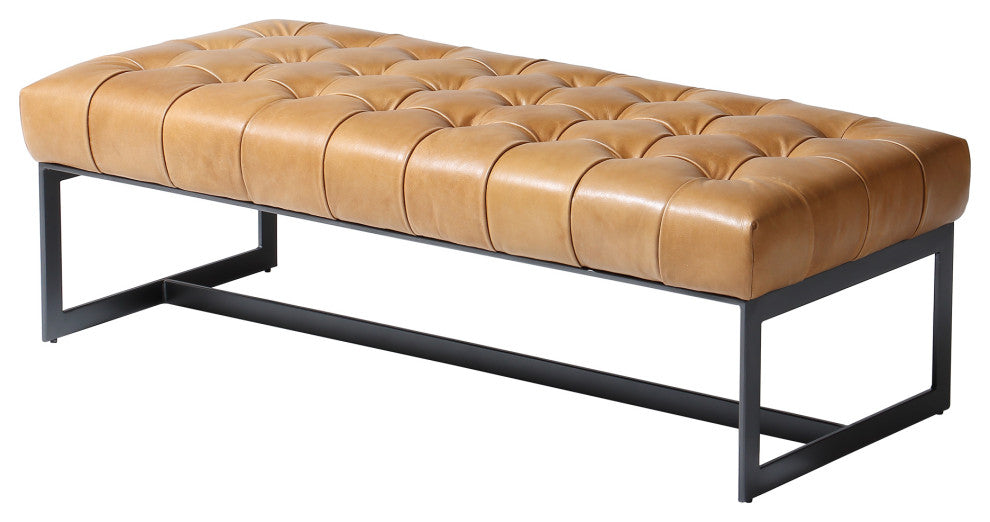Wyatt Leather Bench Tan
