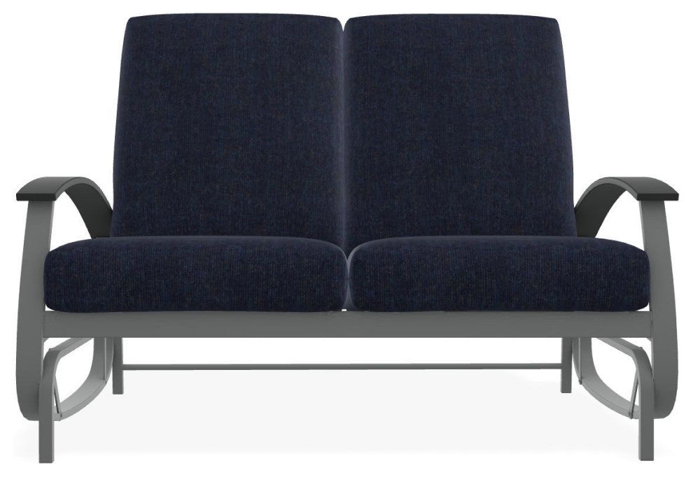 Belle Isle Cushion Deep Seating 2-Seat Glider, Indigo/Graphite