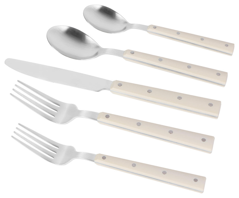 Soline Flatware Set of 20 Pieces, Cream