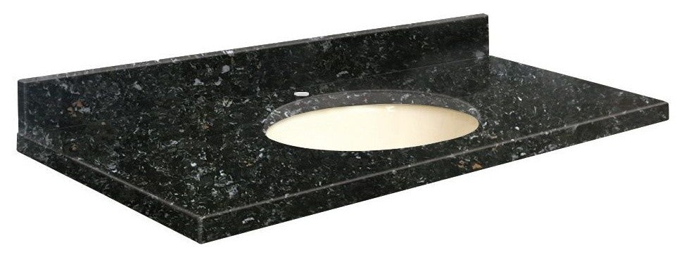 Quartz 25"x22" Vanity Top, Single Faucet Hole, Interlude, Biscuit Bowl