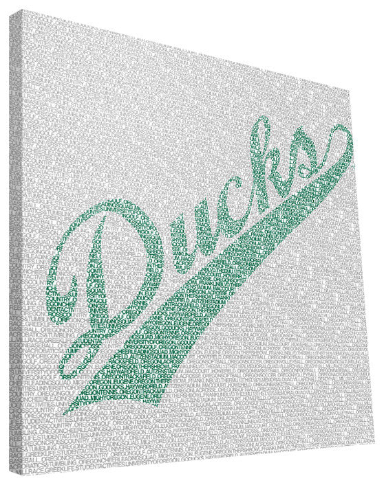 ORE Ducks Typo Canvas Print, 16"x16"