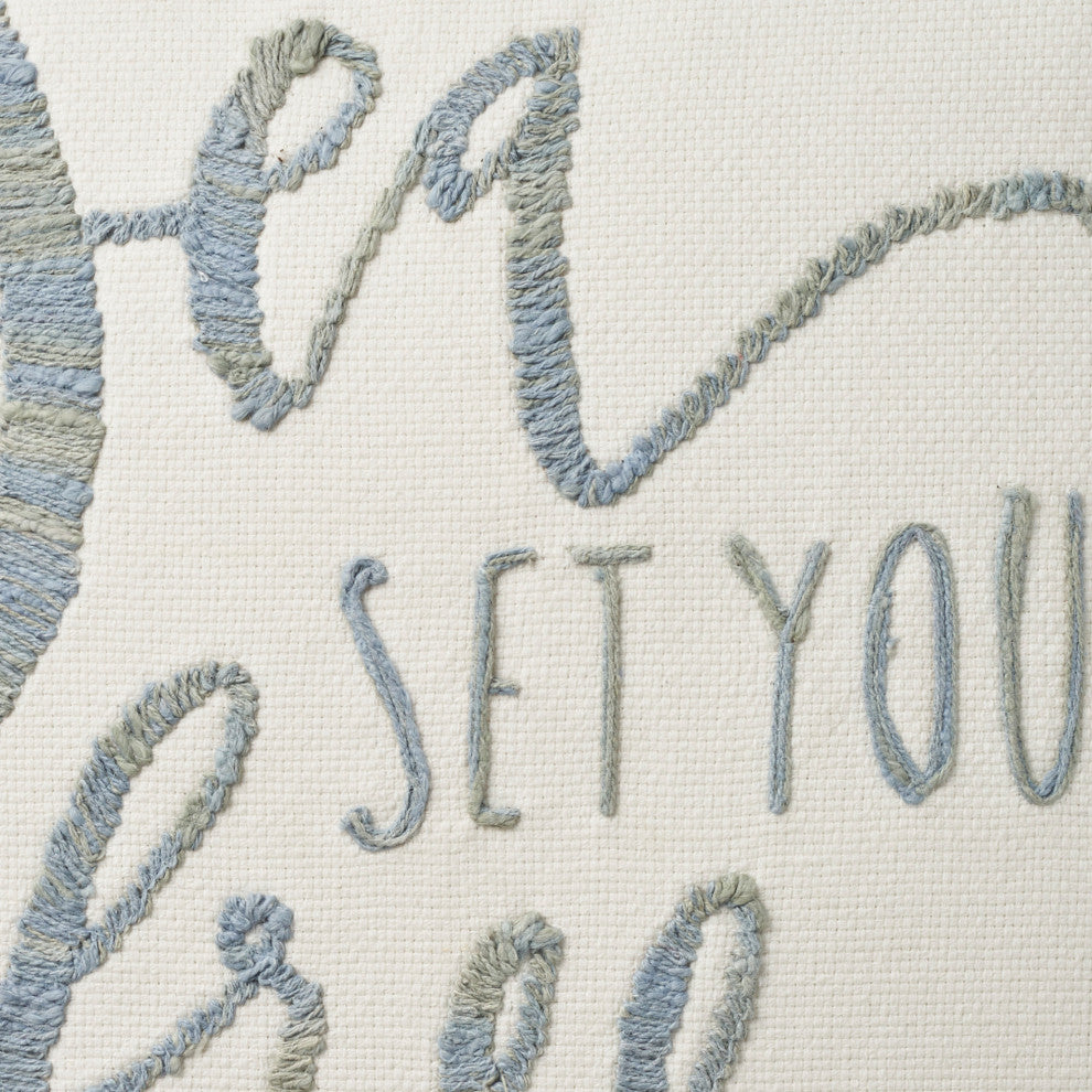 Nourison Home 18" x 18" Mina Victory Cover Sea Set Free White Pillow Covers