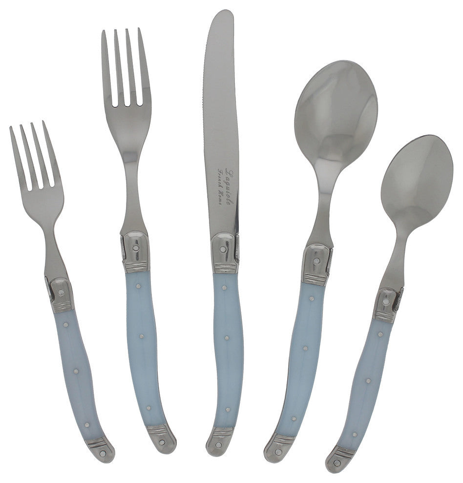 20 Piece Laguiole Ice Blue Flatware Set