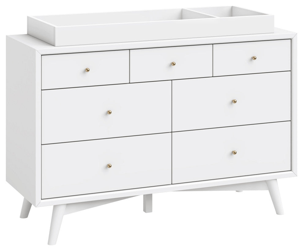 Palma 7-Drawer Assembled Double Dresser, White
