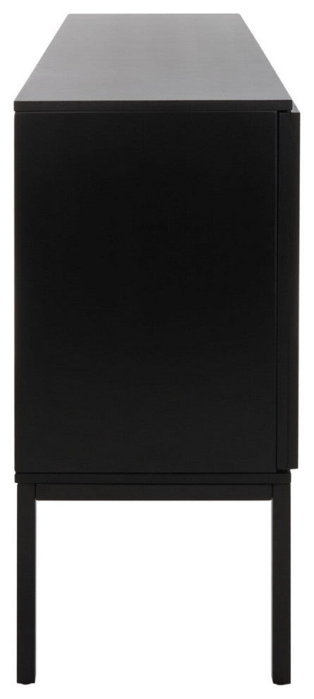 Safavieh Zadie 2 Shelf Rattan Sideboard, Black
