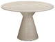 Fern Beige Textured Faux Plaster Concrete Indoor / Outdoor Round Dining Table