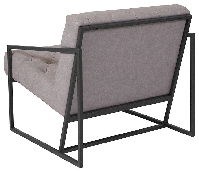 Hercules Madison Series Retro White Leather Tufted Lounge Chair