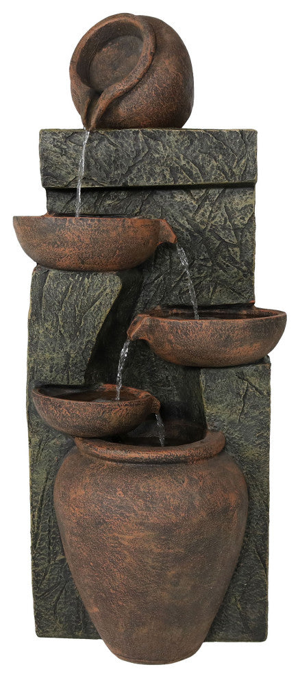 Sunnydaze Cascading Earthenware Pottery Stream Water Fountain, 39"