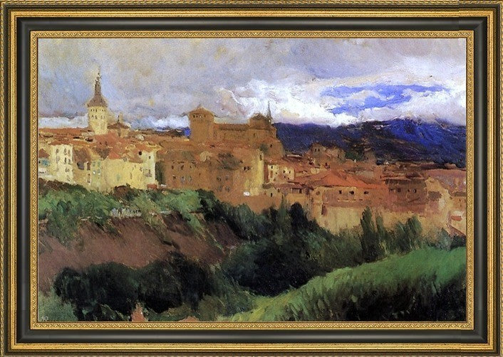 Joaquin Sorolla Y Bastida View of Segovia Framed Premium Canvas Print, 16"x24"