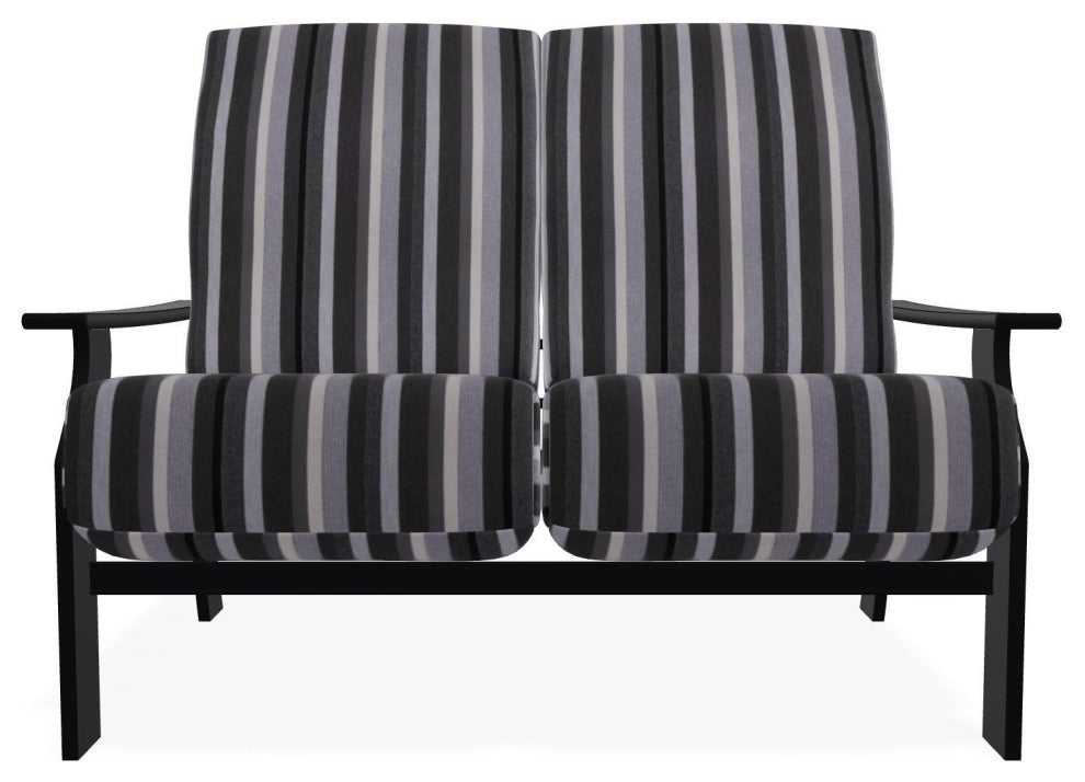 St. Catherine Deep Seat Outdoor Loveseat, Sensory Granite/Black