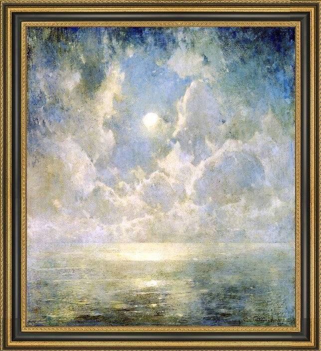 Emil Carlsen Moonlight on the KattegatFramed Premium Canvas Print, 16"x20"