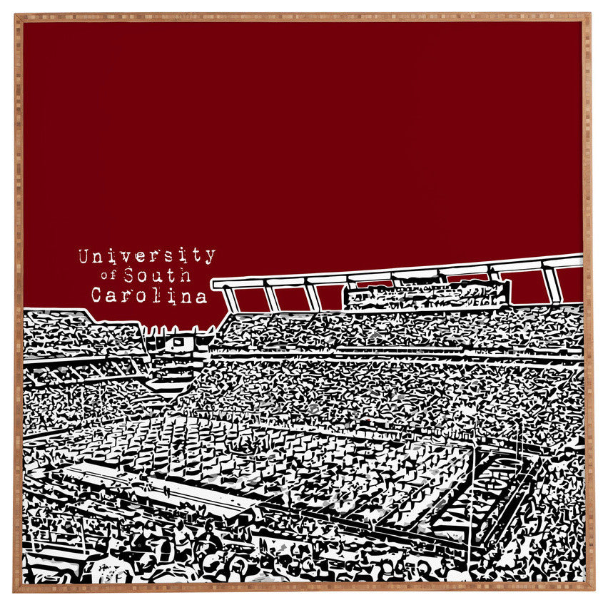 Deny Designs Bird Ave University of South Carolina Dark Red Framed Wall Art