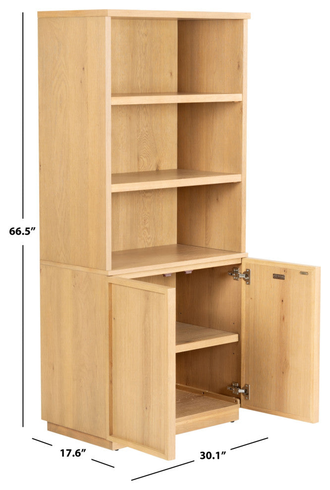 Safavieh Couture Zeus 4 Shelf Wood Bookcase, Natural