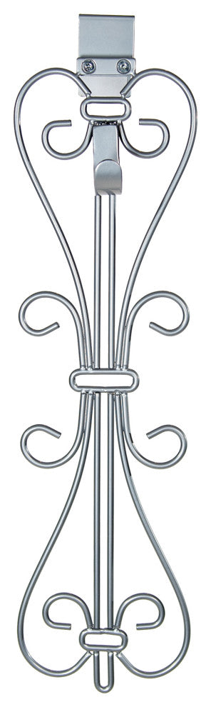 Adjustable Wreath Hanger for Door Elegant, Black, Silver