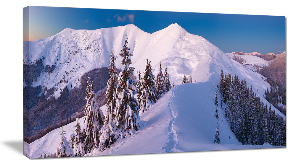 "Frosty Winter Carpathians View" Landscape Wall Art, 32"x16"