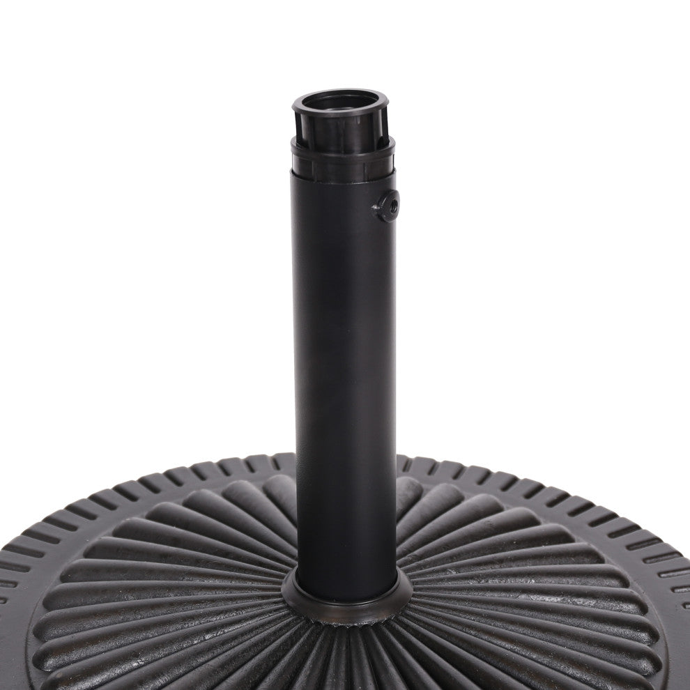 GDF Studio Seymour Outdoor Black Resin and Steel Umbrella Base