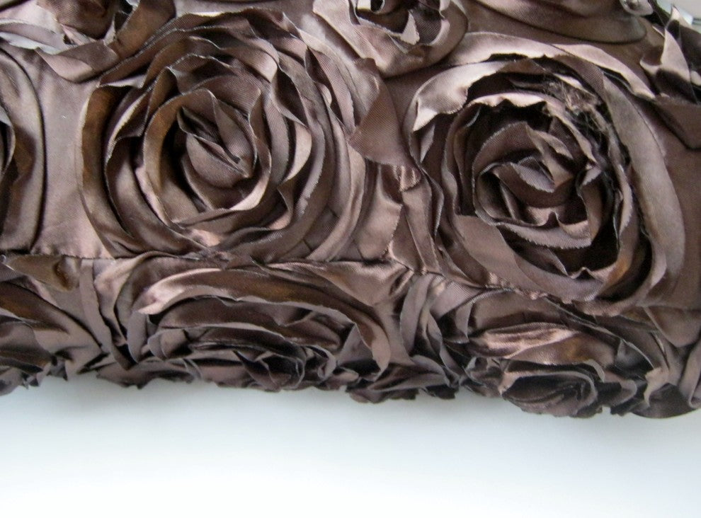 Textured Rose Pillow, Chocolate, 16"x20", Without Insert