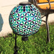 10" Sunnydaze Cool Blooms Outdoor Glass Mosaic Gazing Globe With Solar Light