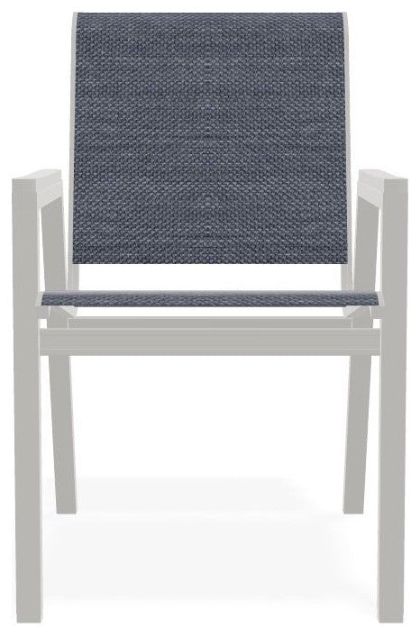 Bazza Sling Stackable Outdoor Dining Chair, Augustine Denim/Snow