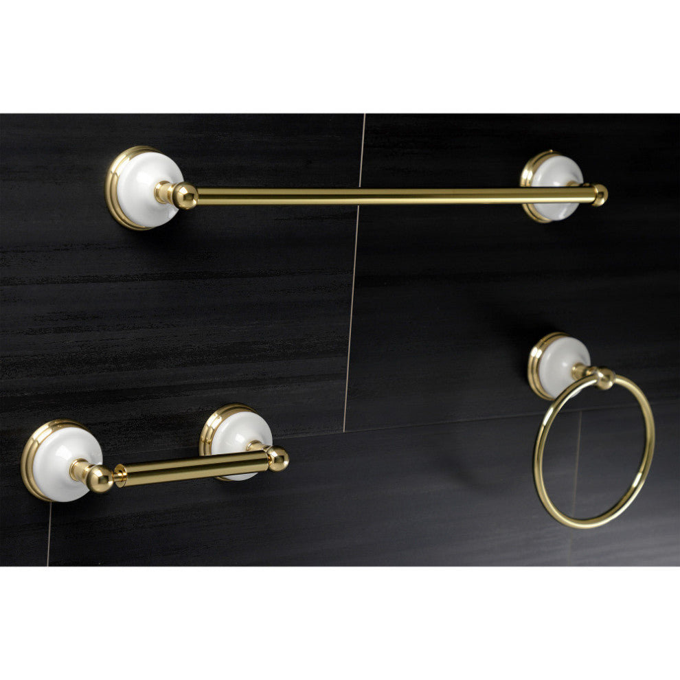 Kingston Brass 3-Piece Bathroom Accessory Set, Polished Brass