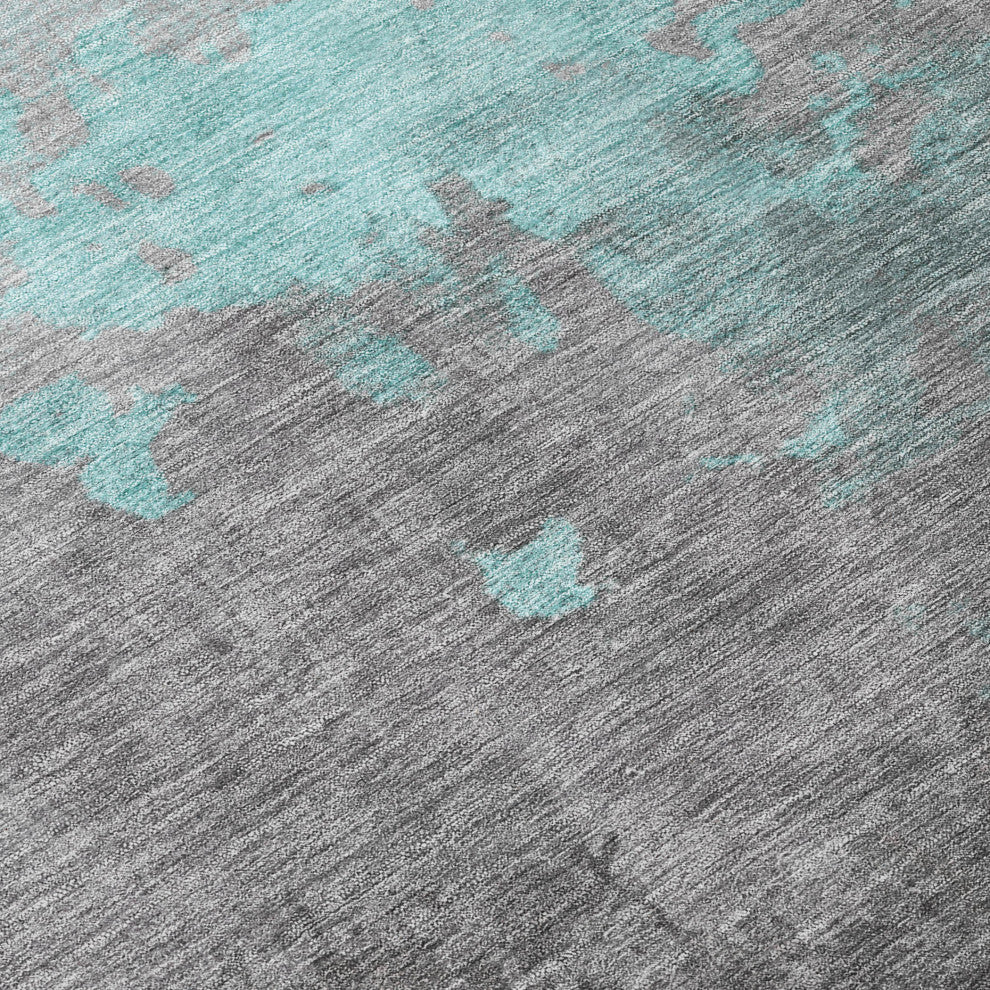 Machine Washable Indoor/Outdoor Chantille ACN1881 Teal 8' x 10' Rug