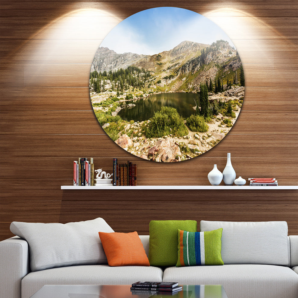 Secret Lake At Albion Basin, Landscape Photo Disc Metal Wall Art, 23"