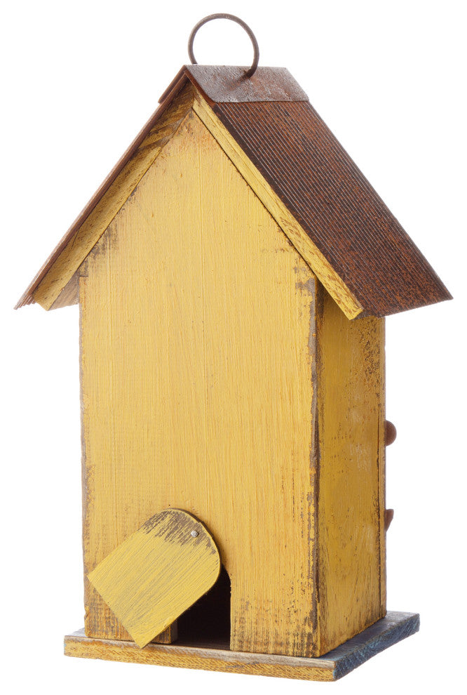 Decorative Wooden Rustic Multi-Functional Hanging Hand-Painted Birdhouse
