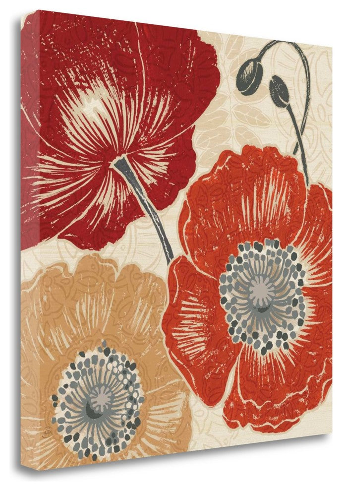 "A Poppys Touch II" By Daphne Brissonnet, Giclee Print on Gallery Wrap Canvas