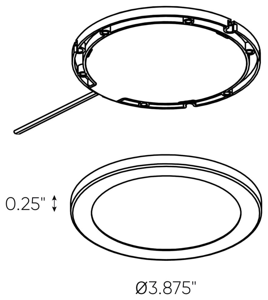 Kit of 3 Ultra Slim Round Under Cabinet LED Puck Lights, Black