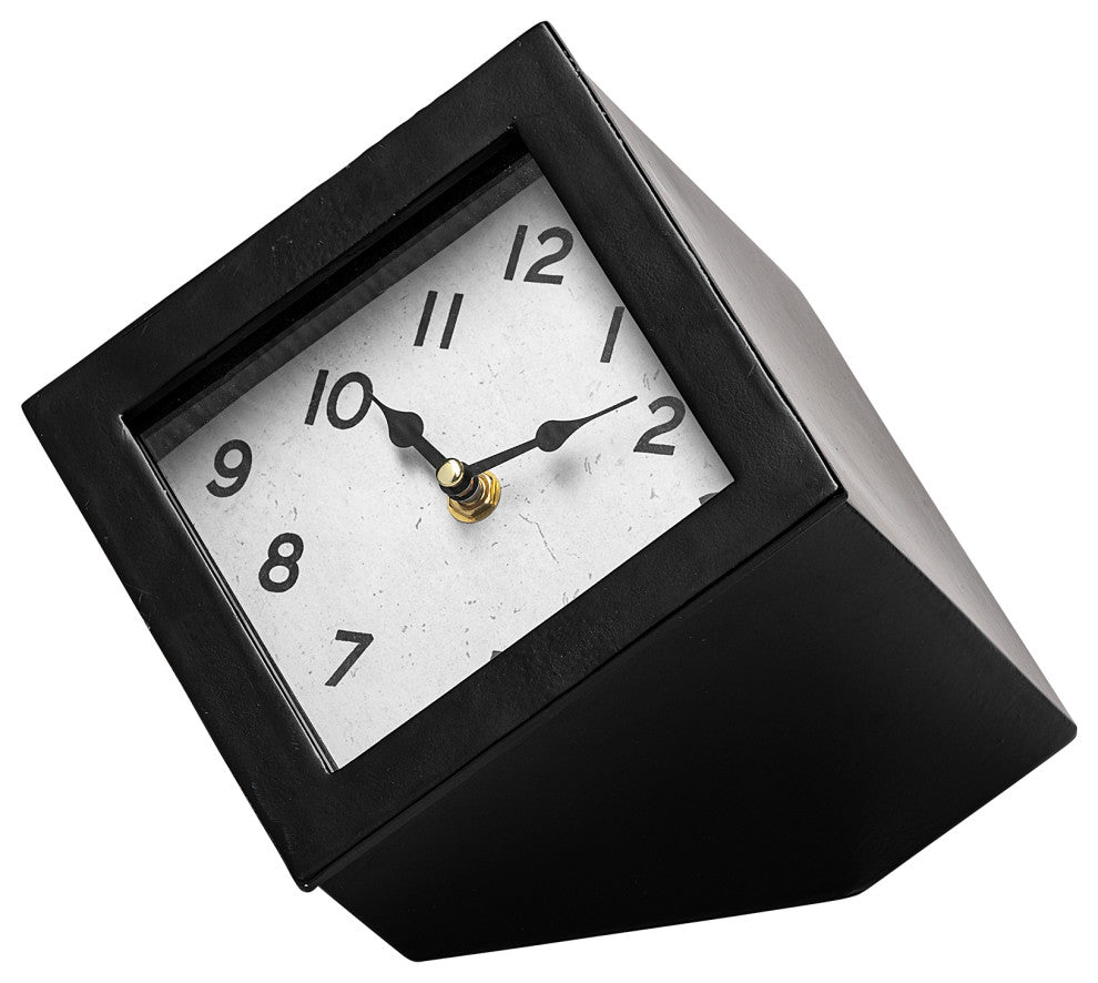 Ralph II Black Metal Cube Table Clock