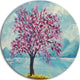 Blooming Sakura Flowers, Floral Round Wall Art, 36"