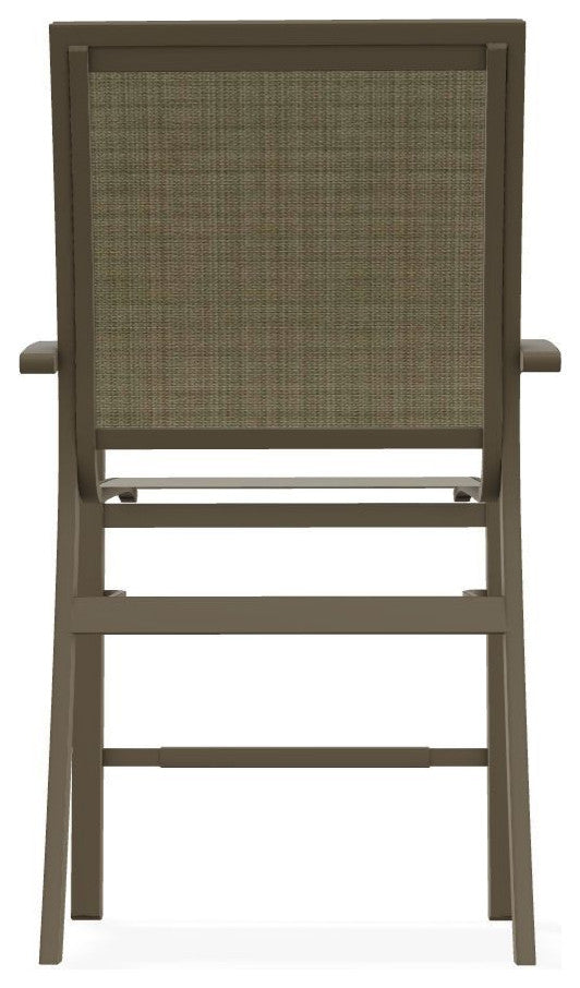 Kendall Sling Balcony Height Stackable Outdoor Stool, Elevation Stone/Beachwood