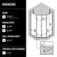 VIGO Gemini Frameless Hinged Neo-Angle Shower Enclosure, Brushed Nickel, 48" D X 47" W, Low Base