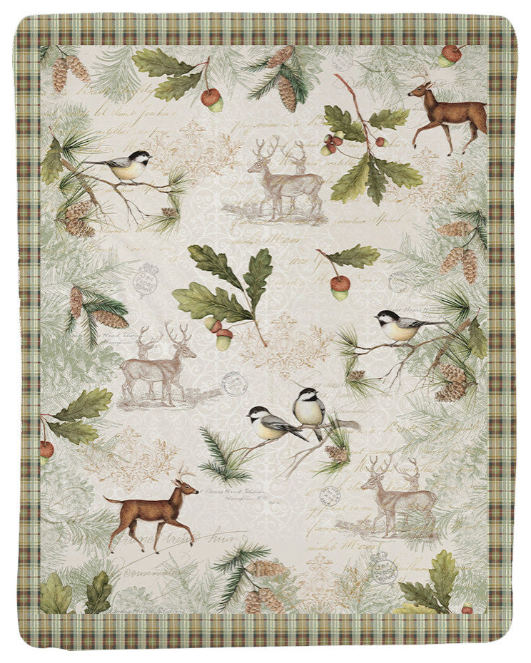 Laural Home Woodland Forest Sherpa Throw Blanket
